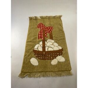 Vtg 1970s Terry Cloth Egg Basket Guest HAND TOWEL